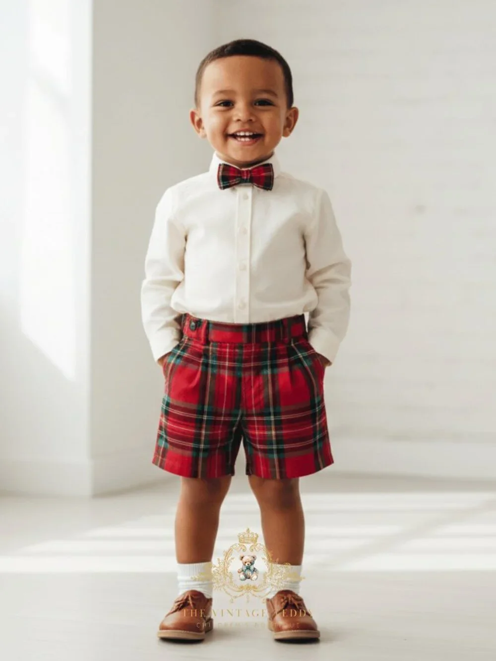 NWT Handsome Boys Holiday Dress Shirt & Shorts 3-Piece Suit Outfit Formals 6Y